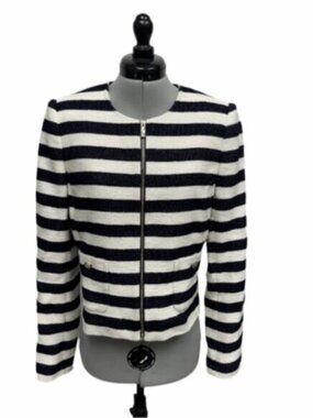 Karl Lagerfeld *  Paris Woman's Tweed  Suit Jacket Blazer Striped Size 6